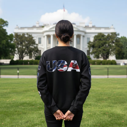 Patriotic USA Red White Blue - Crewneck Sweatshirt - Unisex Pullover - S-5XL