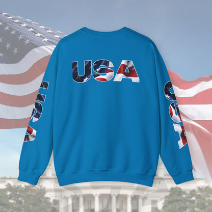 Patriotic USA Crewneck Sweatshirt - Unisex Heavy Blend - American Pride - National Pride Gift - S-5XL