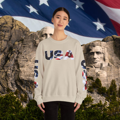 Patriotic USA Crewneck Sweatshirt - Unisex Heavy Blend - American Pride - National Pride Gift - S-5XL
