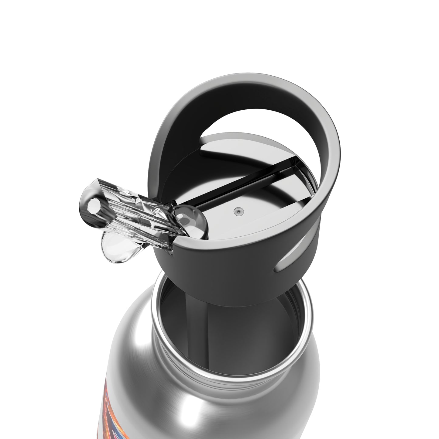 Vibrant - LIVE FIT - Stainless Steel  - 20oz - Water Bottle - Flip Top Spout - With Straw - Eco-Friendly -