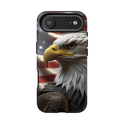 Tough Phone Cases - Patriotic - American Flag Eagle Design - Red White & Blue - Multiple Sizes -