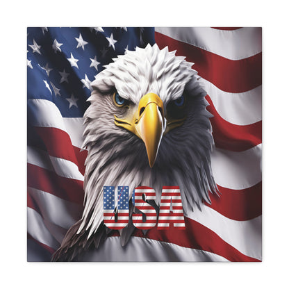American Eagle Canvas Wall Art - Patriotic Flag Decor - USA Pride
