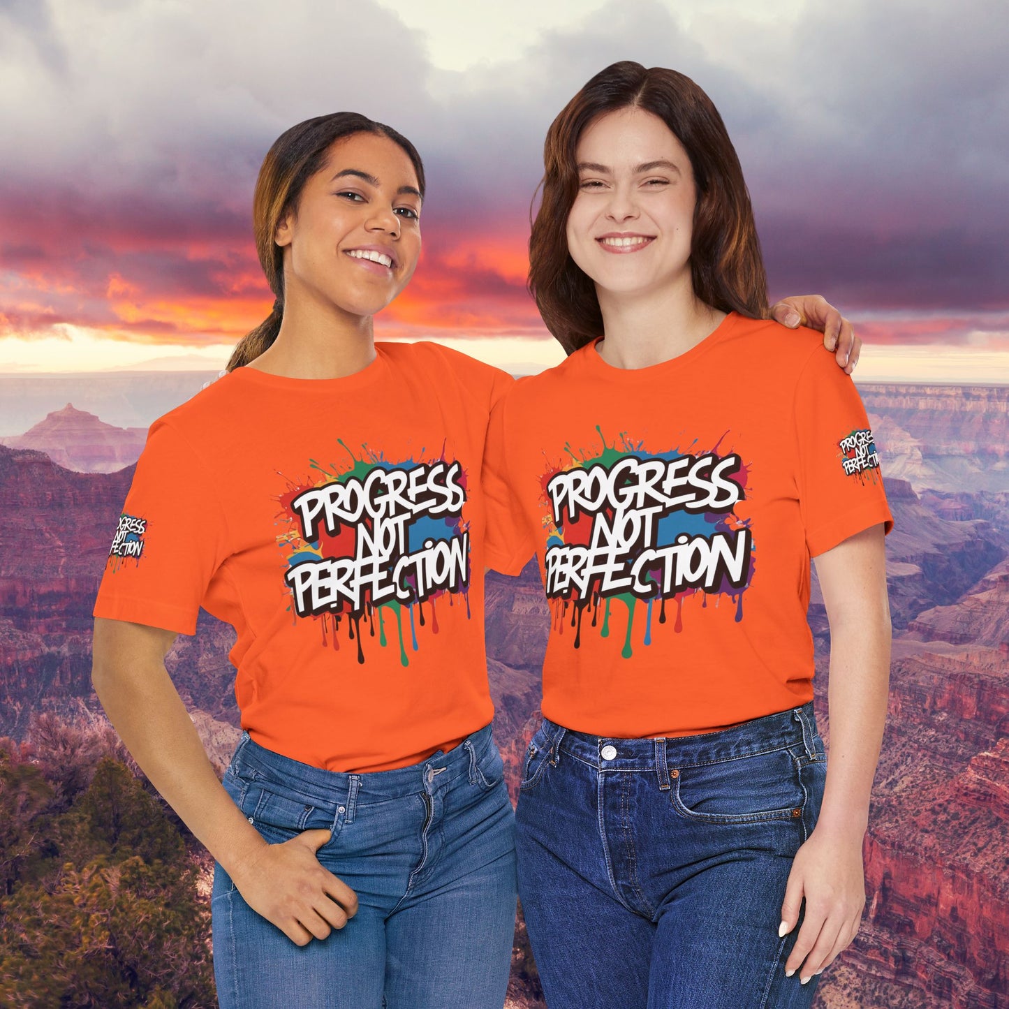 💥 Vibrant   💥   Eye-catching   💥   Motivational    💥 All  Over Print   💥 Unisex T-shirt  💥   Progress  Not  Perfection   💥  Art-Inspired   💥  Apparel  💥  Sizes  XS  x  4XL 💥