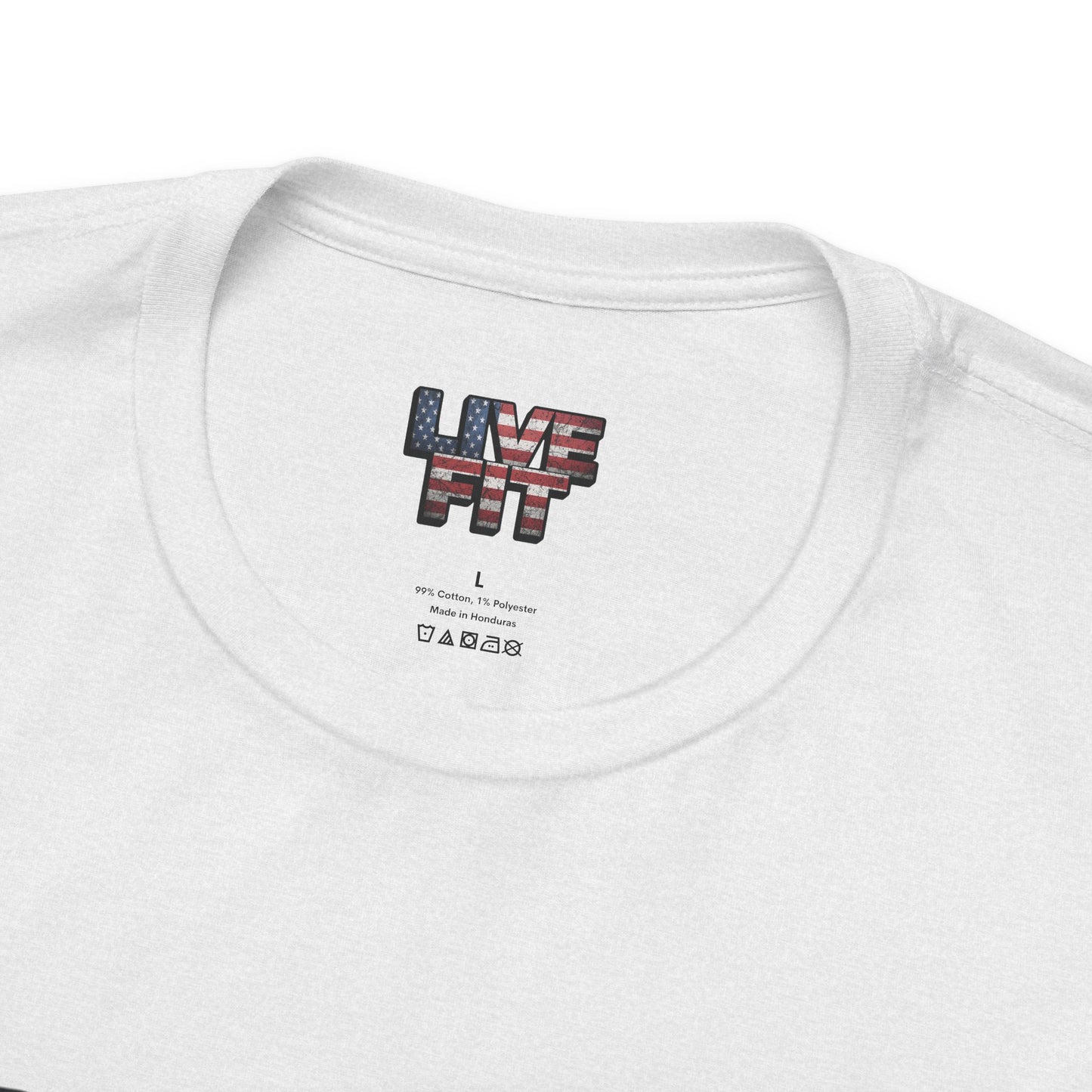 LIVE FIT Patriotic T-Shirt - American Flag Red White Blue - Unisex Fitness Tee