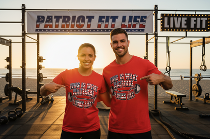 Natural Looks American Flag Gym T-Shirt | Motivational Weightlifting Tee