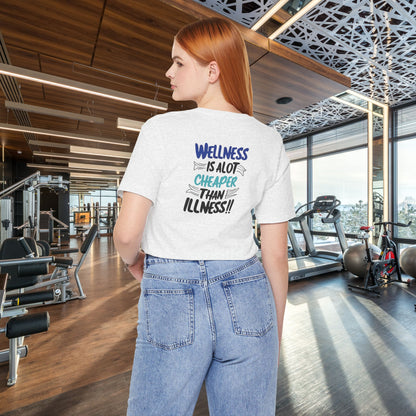 Wellness Awareness Unisex Tee - Wellness Is Alot Cheaper Than Illness!! - Design - S - 3XL - Motivational Health T-Shirt for Self-Care Enthusiasts - Gift for Wellness Events - Positive Vibe Shirt -  [...]