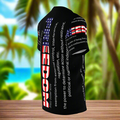 Unisex - Freedom - Definition Tee - American Flag - Red White Blue - All Over Print - T-Shirt - Sizes - S - 3XL