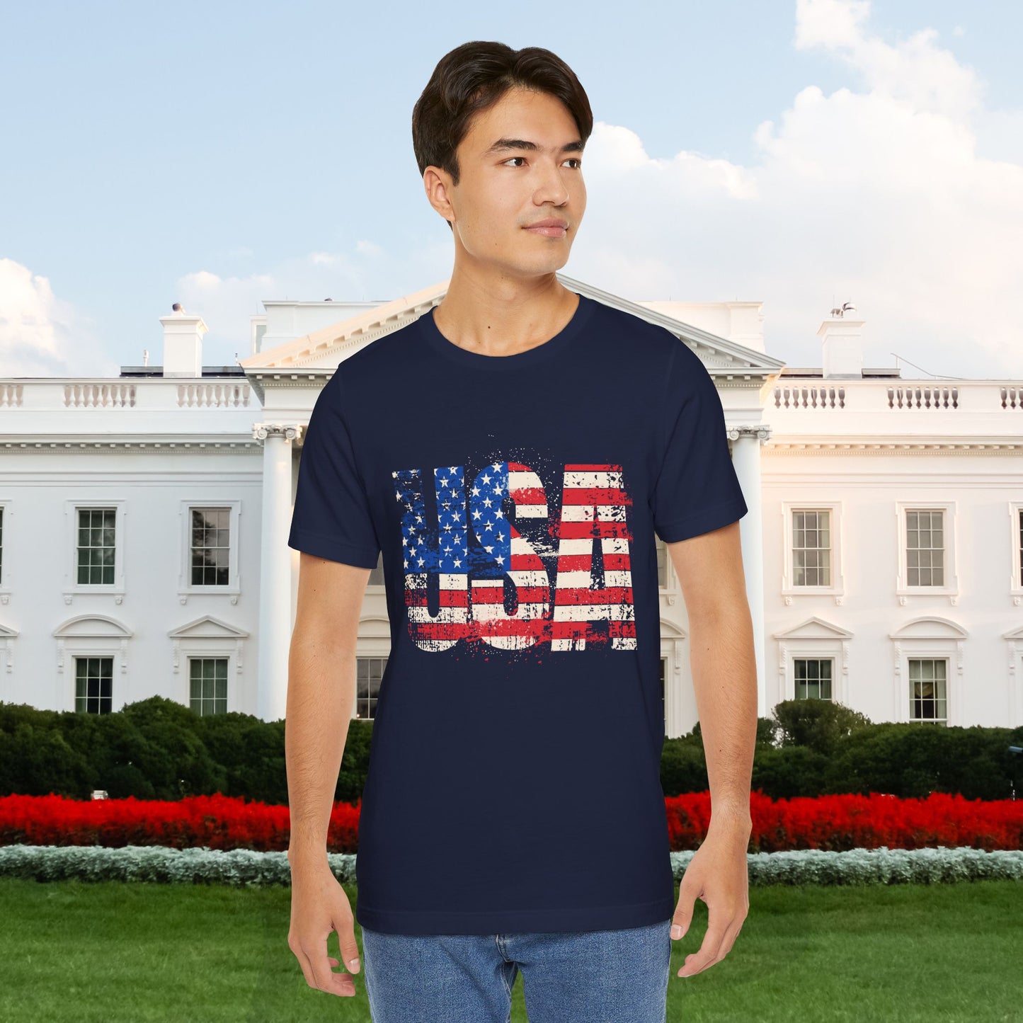 USA - Red White Blue - American Flag - Classic Unisex Tee - Holiday Gift - Patriotic Pride