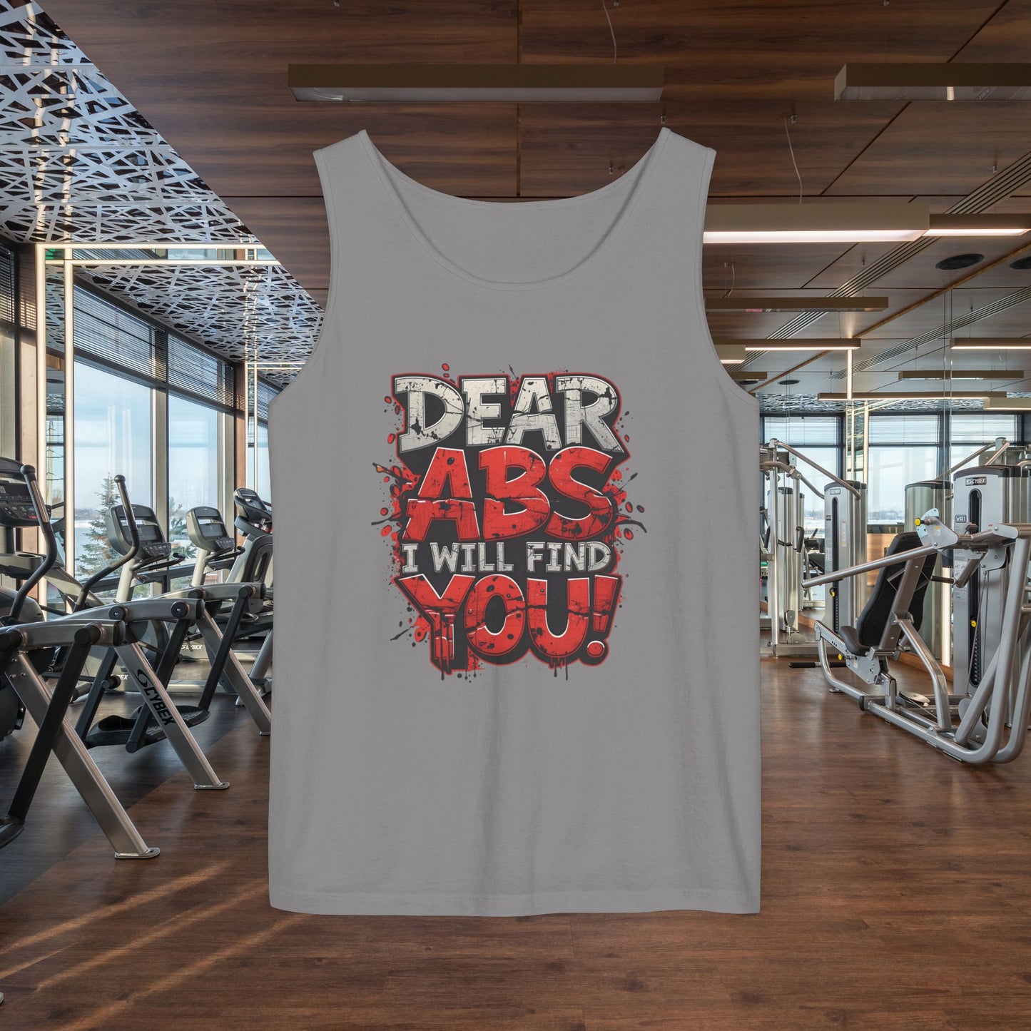 Dear Abs I Will Find You! - Garment-Dyed Tank Top - Funny Gym Tank - Unisex Fitness Apparel - XS-3XL