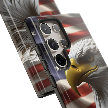 Tough Phone Cases - Patriotic - American Flag Eagle Design - Red White & Blue - Multiple Sizes -
