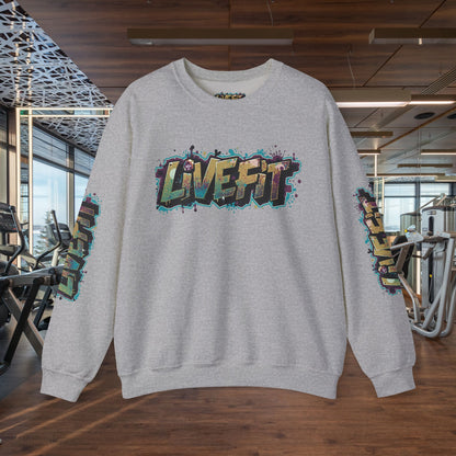 Live Fit Crewneck Sweatshirt - Trendy Fitness Apparel -  Unisex Casual Wear -  Sports Gift -  Workout Fashion -  Street Style Sweatshirt -