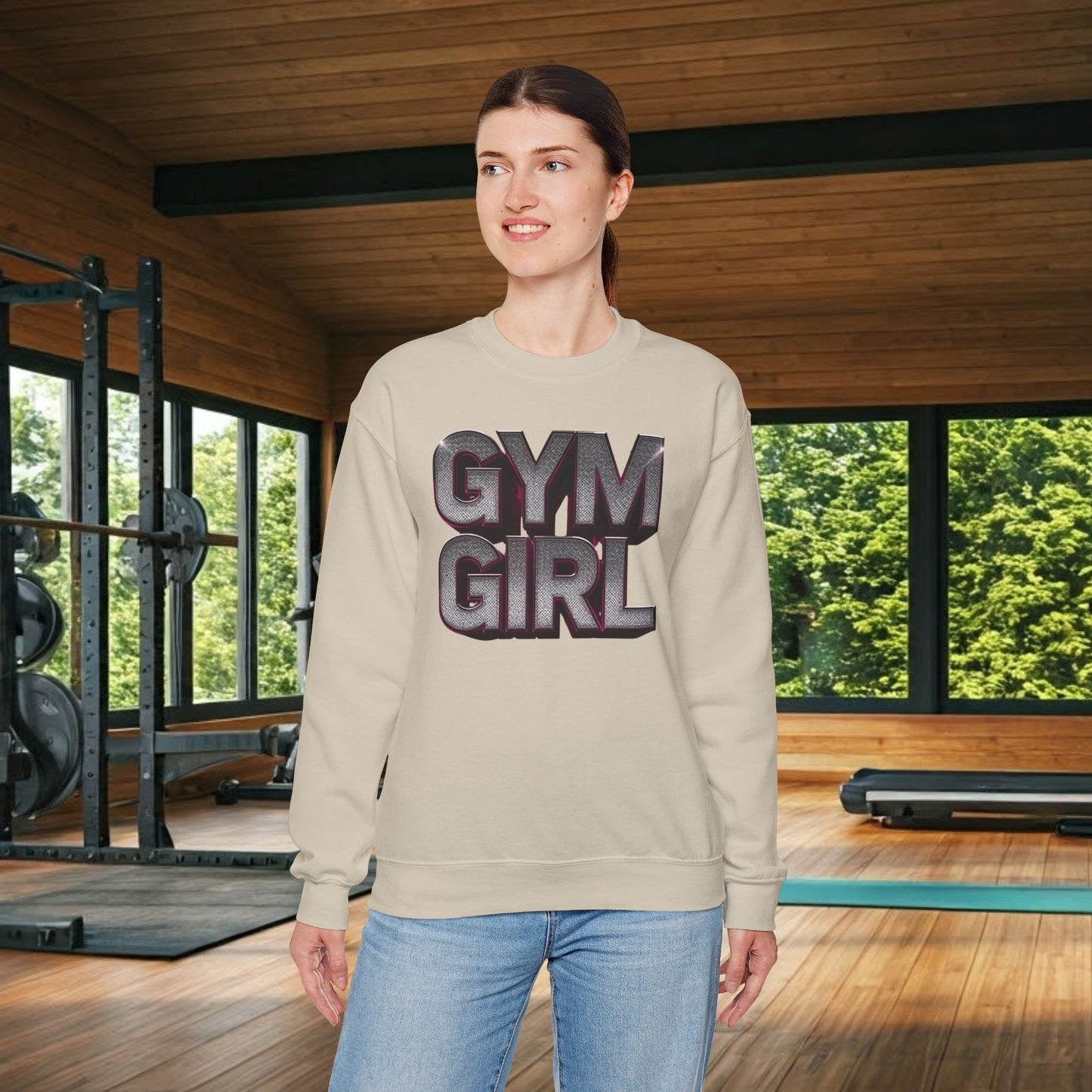 Gym Girl Crewneck Sweatshirt - Stylish Fitness Apparel - Women's Workout Sweatshirt - S-4XL
