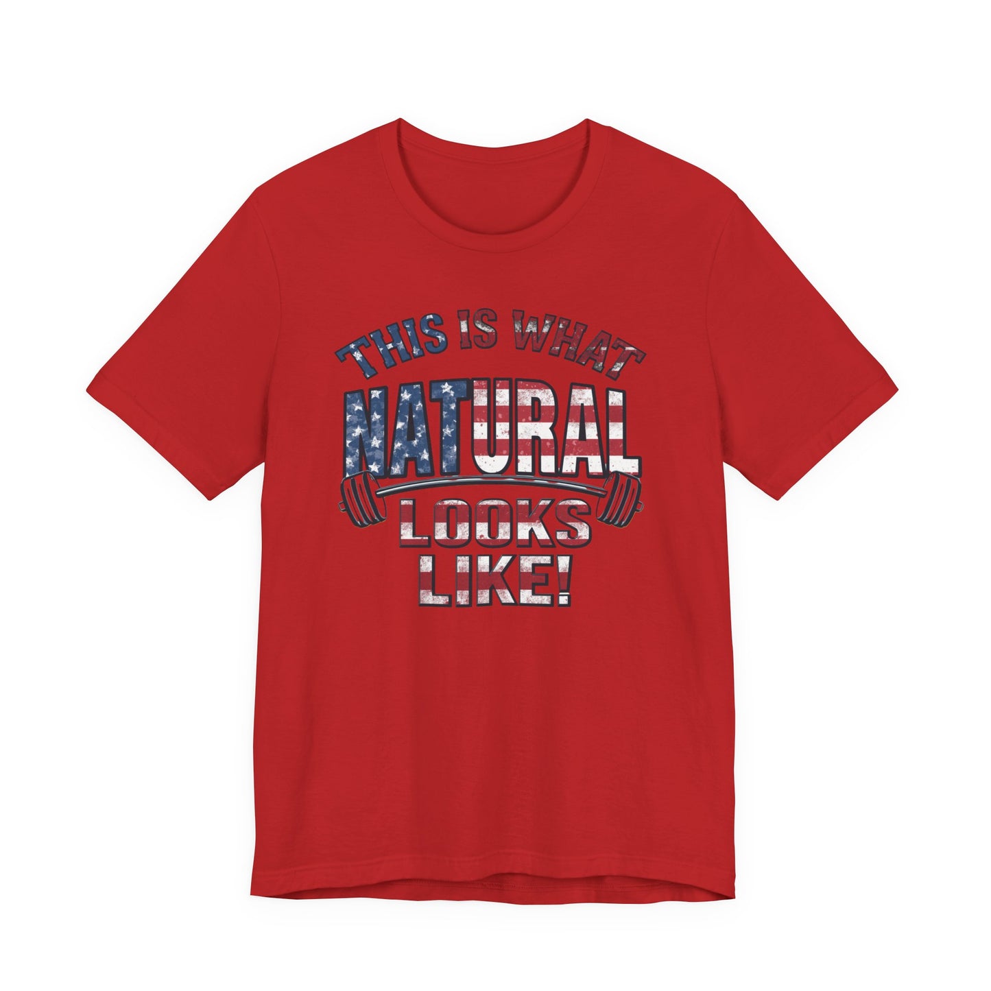 American Flag Natural Looks Fitness T-Shirt | Patriotic Gym Tee