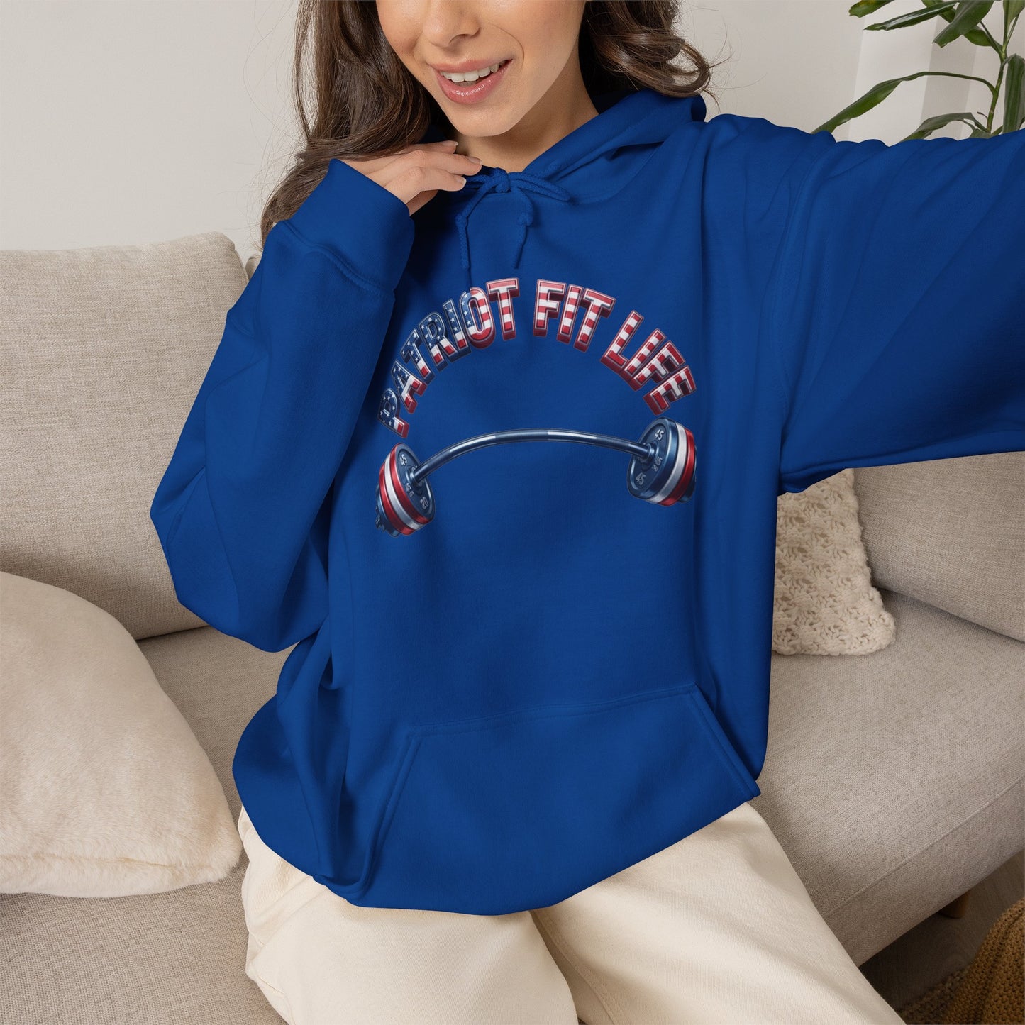 Patriotic Fit Life Hoodie — USA Flag Barbell Fitness Sweatshirt