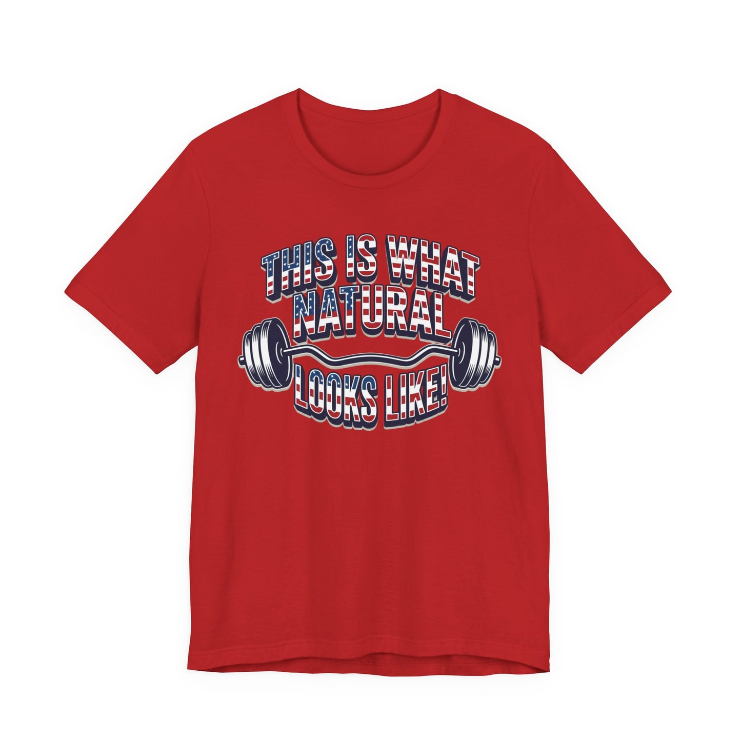 Natural Looks American Flag Gym T-Shirt | Motivational Weightlifting Tee