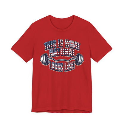 Natural Looks American Flag Gym T-Shirt | Motivational Weightlifting Tee