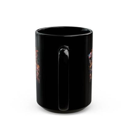 Patriot Fit Life Halloween Coffee Mug - Skull Crest Haunted Flag Graphic | Gothic Edition | 11oz & 15oz