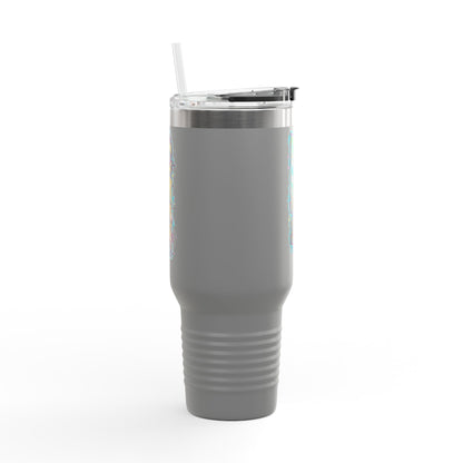 Insulated Travel Mug, Live Fit, 40oz Fitness Water Bottle, Gym Coffee Cup, Durable Travel Tumbler, Motivational Drinkware