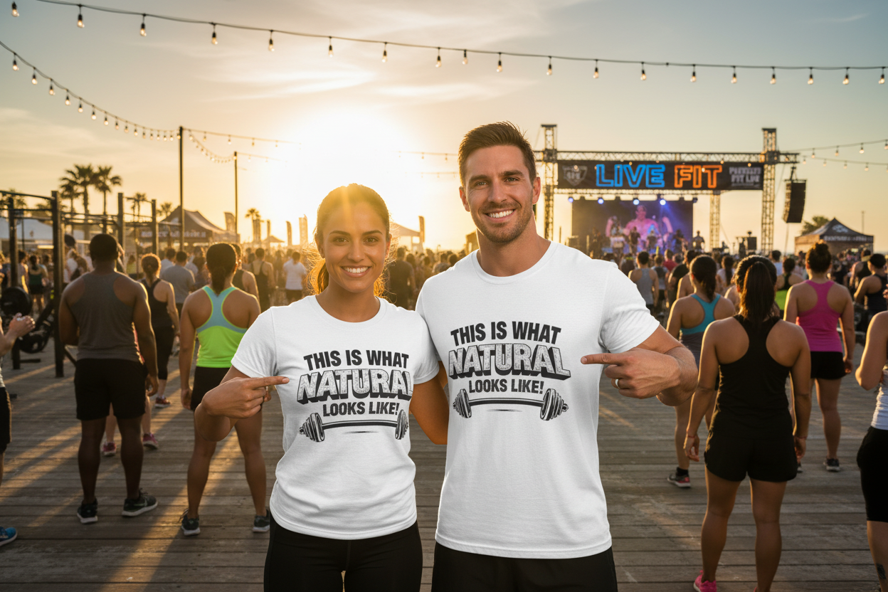 Natural Looks Weightlifting Tee | Gym Graphic T-Shirt