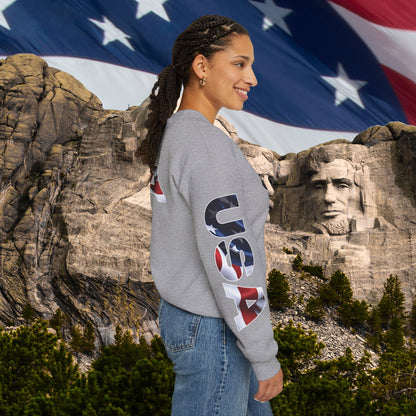 Patriotic USA Red White Blue - Crewneck Sweatshirt - Unisex Pullover - S-5XL