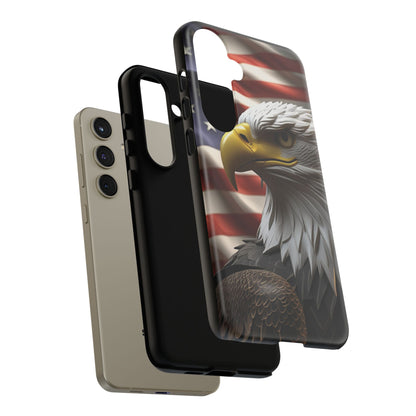 Tough Phone Cases - Patriotic - American Flag Eagle Design - Red White & Blue - Multiple Sizes -