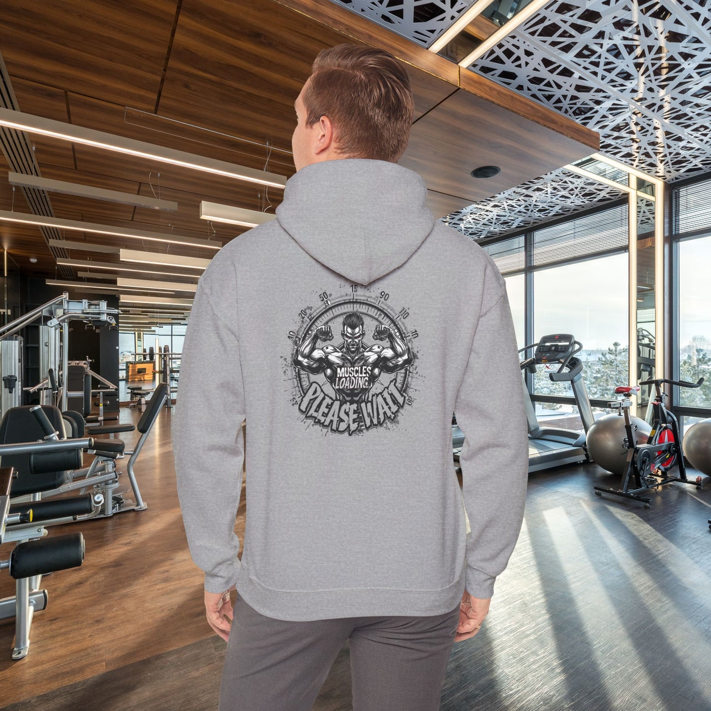 Unisex - Muscles Loading…Please Wait - Heavy Blend™ Hooded Sweatshirt - Motivational Fitness Hoodie - Workout Sweatshirt - Gym Apparel - Inspirational Gift - Holiday Gift