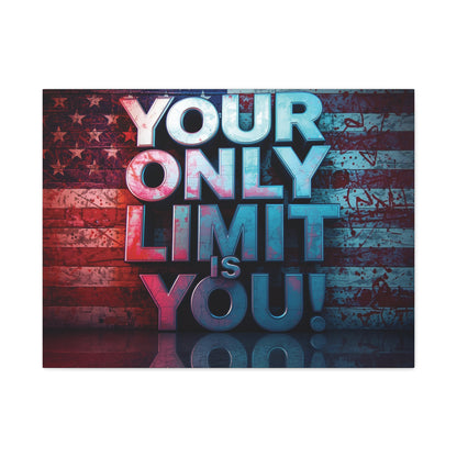 Gallery Wrapped - Motivational Canvas Wall Art - Your Only Limit Is You! - Inspirational Decor for Home Office - Inspirational Gift - Vintage American Flag - Limitless Living - Personal [...]