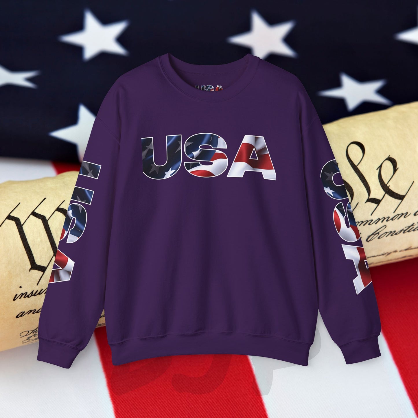 Patriotic USA Crewneck Sweatshirt - Unisex Heavy Blend - American Pride - National Pride Gift - S-5XL