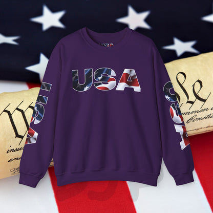 Patriotic USA Crewneck Sweatshirt - Unisex Heavy Blend - American Pride - National Pride Gift - S-5XL