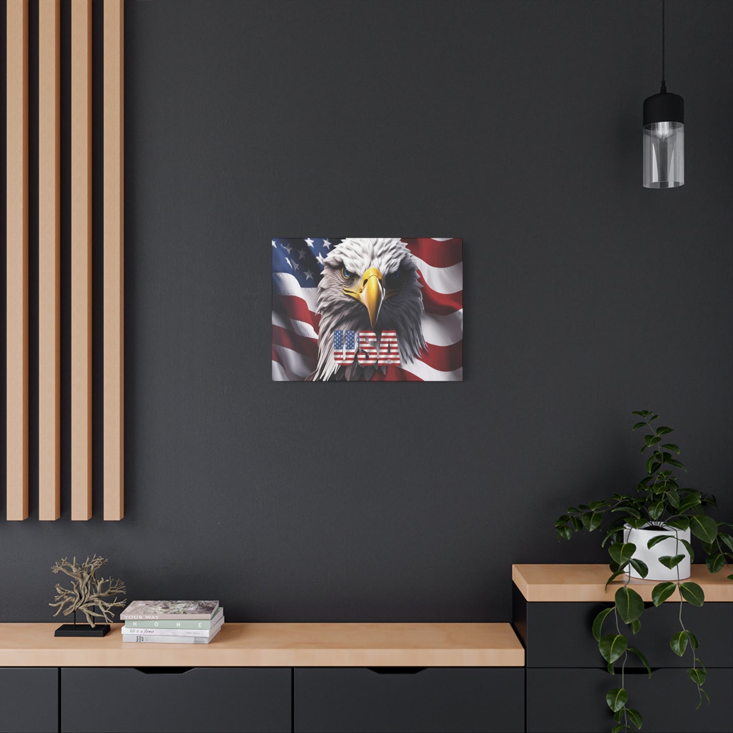 American Eagle Canvas Wall Art - Patriotic Flag Decor - USA Pride
