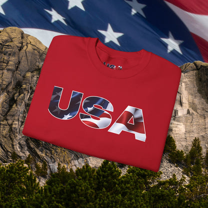 Patriotic USA Red White Blue - Crewneck Sweatshirt - Unisex Pullover - S-5XL