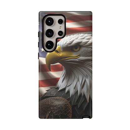 Tough Phone Cases - Patriotic - American Flag Eagle Design - Red White & Blue - Multiple Sizes -