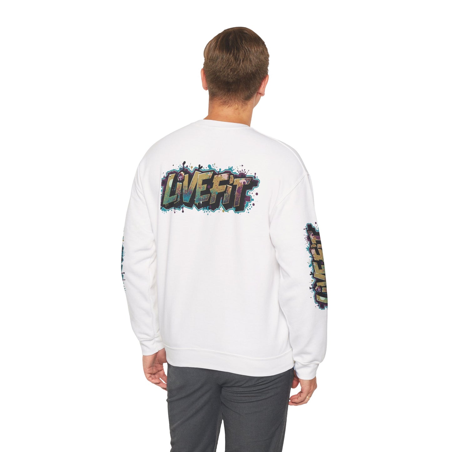 Live Fit Crewneck Sweatshirt - Trendy Fitness Apparel -  Unisex Casual Wear -  Sports Gift -  Workout Fashion -  Street Style Sweatshirt -