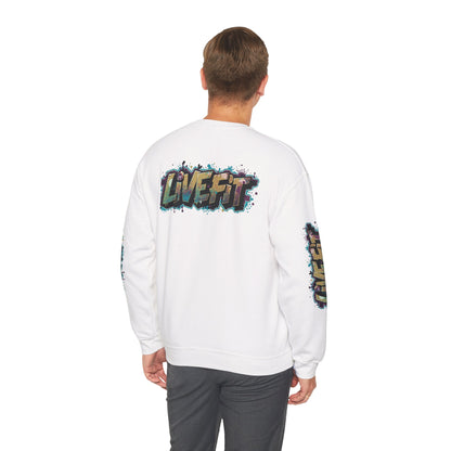 Live Fit Crewneck Sweatshirt - Trendy Fitness Apparel -  Unisex Casual Wear -  Sports Gift -  Workout Fashion -  Street Style Sweatshirt -