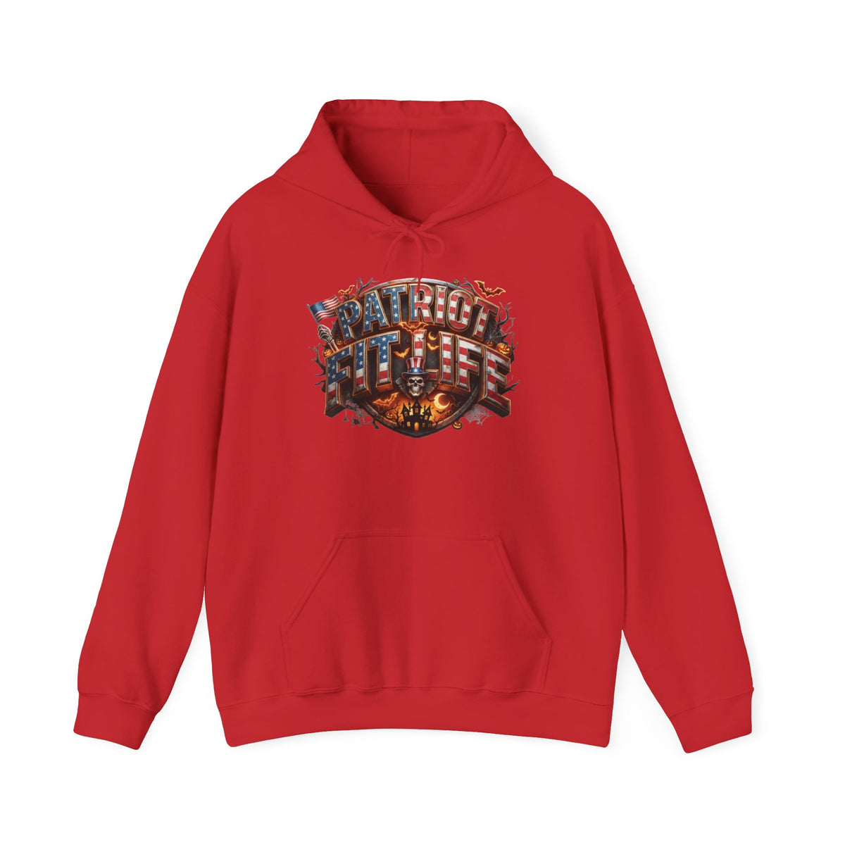Patriot Fit Life Halloween Graphic Hoodie — American Flag Eagle Vintage Design