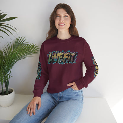 Live Fit Crewneck Sweatshirt - Trendy Fitness Apparel -  Unisex Casual Wear -  Sports Gift -  Workout Fashion -  Street Style Sweatshirt -