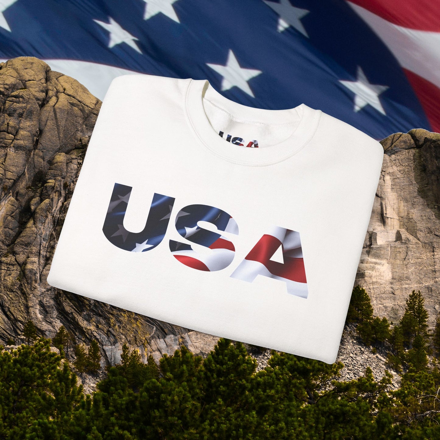 Patriotic USA Red White Blue - Crewneck Sweatshirt - Unisex Pullover - S-5XL