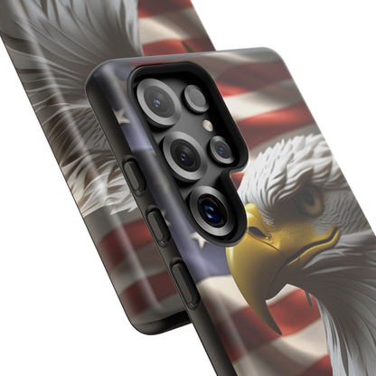 Tough Phone Cases - Patriotic - American Flag Eagle Design - Red White & Blue - Multiple Sizes -