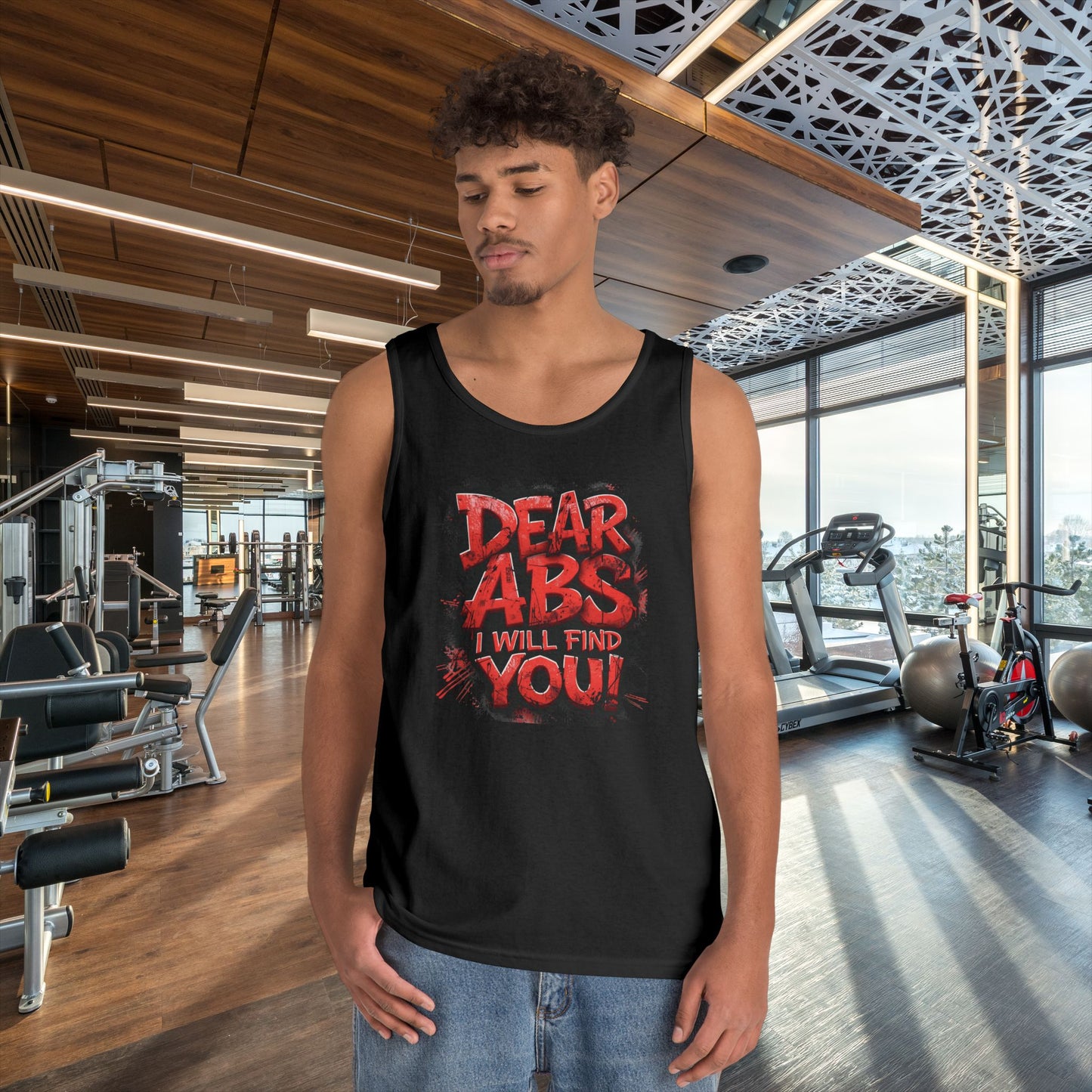 Dear Abs I Will Find You! - Unisex Heavy Cotton Tank Top - Funny Gym Tank - Fitness Apparel - S-2XL