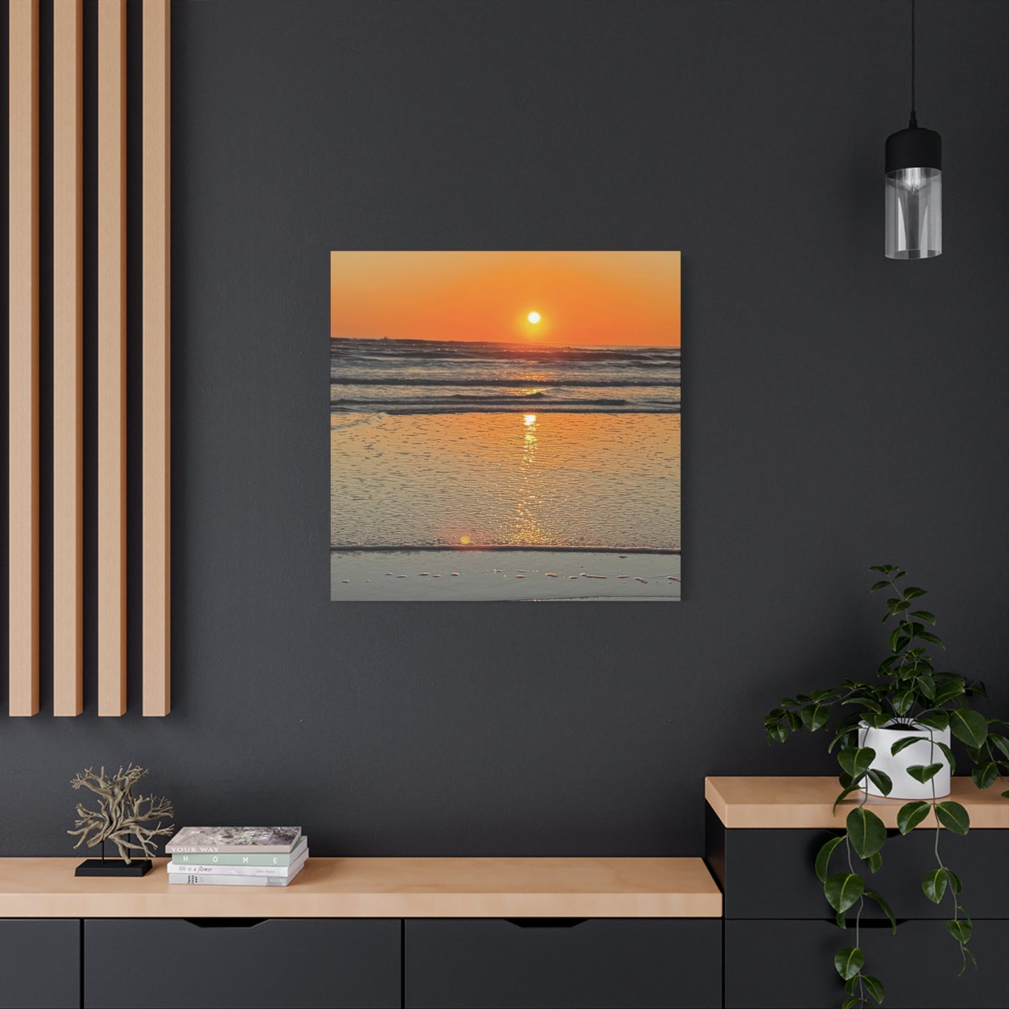 Stunning Sunset Beach Canvas Print, Ocean Decor, Wall Art, Home Decor, Coastal Artwork for Living Room
