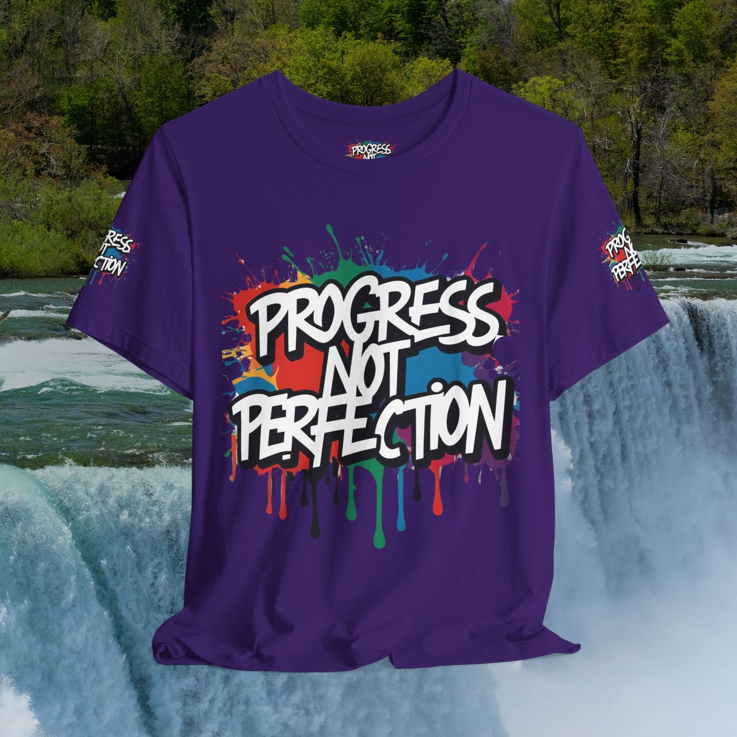 💥 Vibrant   💥   Eye-catching   💥   Motivational    💥 All  Over Print   💥 Unisex T-shirt  💥   Progress  Not  Perfection   💥  Art-Inspired   💥  Apparel  💥  Sizes  XS  x  4XL 💥