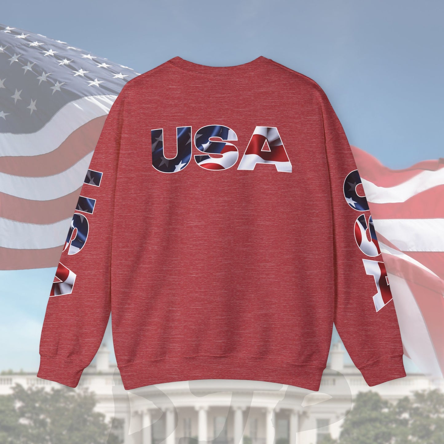 Patriotic USA Crewneck Sweatshirt - Unisex Heavy Blend - American Pride - National Pride Gift - S-5XL