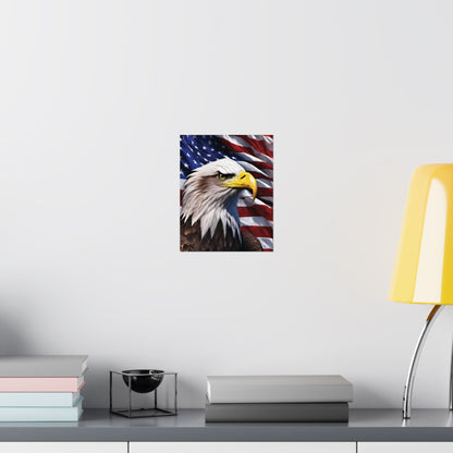 💥 Patriotic 💥 Bald Eagle 💥 Red White & Blue 💥 Wall Art 💥 Matte  💥 Vertical Poster 💥