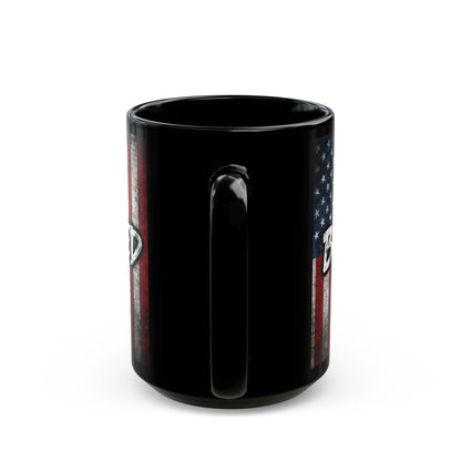 Sleek Ceramic Black Mug Blessed - American Flag - Patriotic Coffee Lover Gift - Home Decor - 11oz - 15oz