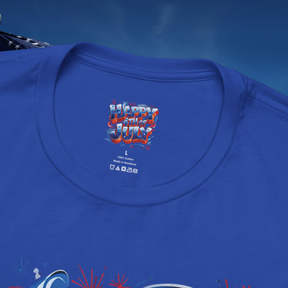 Happy 4th Of July, Print Design T-Shirt, Independence Day, American Flag, Bald Eagle, Red White Blue