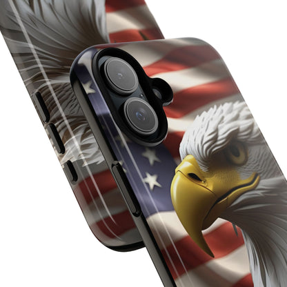 Tough Phone Cases - Patriotic - American Flag Eagle Design - Red White & Blue - Multiple Sizes -