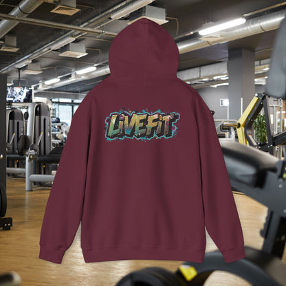 Live Fit Hoodie - Unisex Heavy Blend Sweatshirt - Fitness Enthusiasts -  Gym Wear - Workout Apparel -  Active Lifestyle -  Gift for Him/Her -