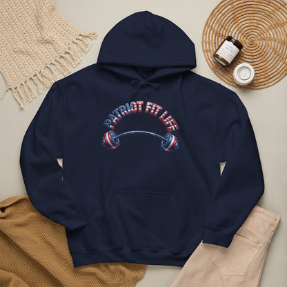 Patriotic Fit Life Hoodie — USA Flag Barbell Fitness Sweatshirt