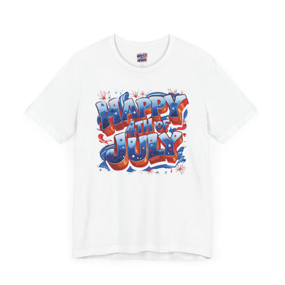Happy 4th Of July, Print Design T-Shirt, Independence Day, American Flag, Bald Eagle, Red White Blue