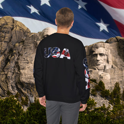 Patriotic USA Red White Blue - Crewneck Sweatshirt - Unisex Pullover - S-5XL